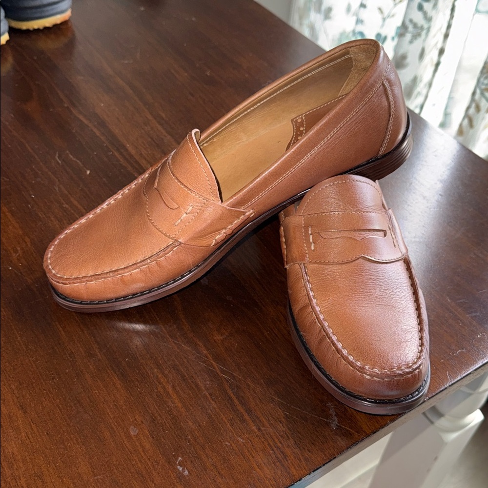 Men's Bass Brown Leather Penny Loafers